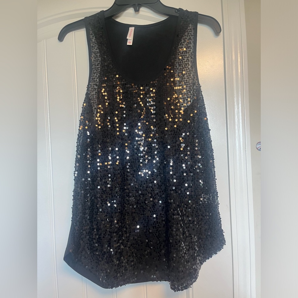 Black sequin tank top